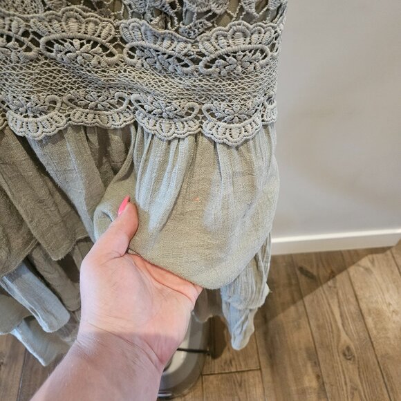 Olive Lace Ruffle Play Dress - Picture 6 of 7